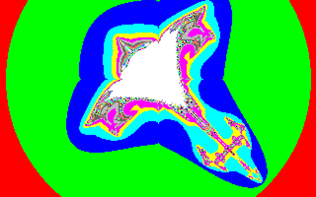My first Butterfly fractal, as originally rendered on an Atari ST in a 320x200 resolution and 16 colors.
