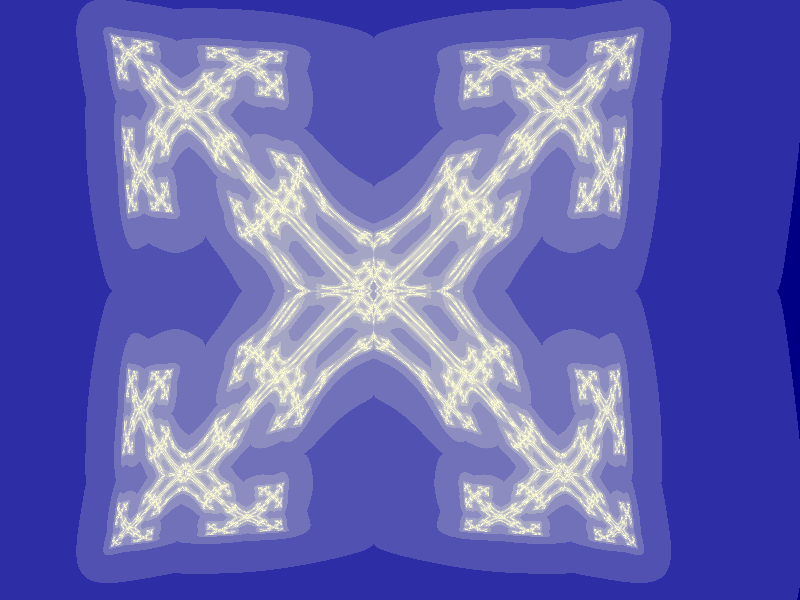 One of Julia duals of the second Butterfly Fractal, as rendered using Ultra Fractal software on modern hardware.